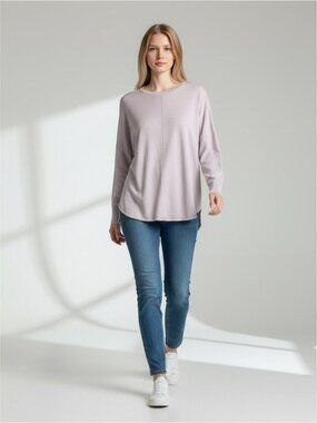Ellen Tracy Lavender Long-Sleeve Pullover Sweater Womens M Lightweight Knit